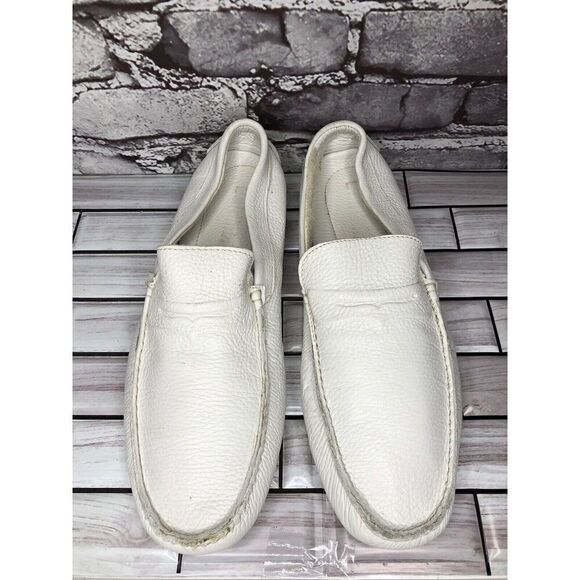 Baldinini White Leather Casual Penny Loafers Driving Shoes Men’s Sz 42EU/9M US main image 8
